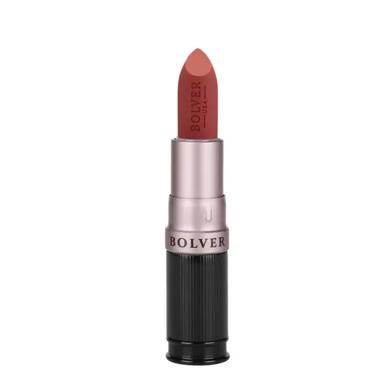 صورة BOLVER MATTE LIP STICK 128 BROWN RED - بلوفير أحمر شفاه مطفي ثابت 128 أحمر بني